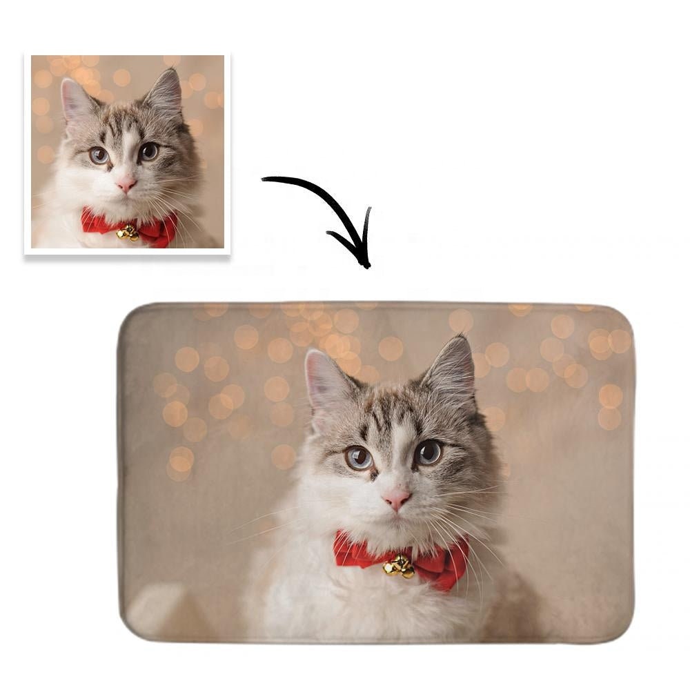 Custom Pet Photo Bathroom Mat Photo Printed Anti Slip Bathroom Absorbent Custom Bath Mats 3 Pieces Set Custom Printed Floor Mats