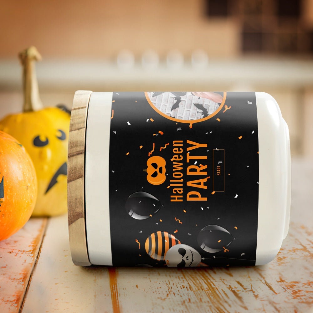 Personalized Photo Candle Label Picture Labels Candles Custom Halloween Candle British Pear And Freesia Fragrance Scented Label Candles