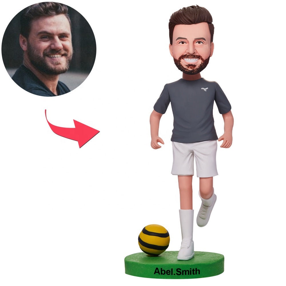 Personalized Bobblehead Figurine Bespoke Sculpture Polymer Clay Figures From Photos Gift Football Player Bobbleheads Handmade Clay Soccer