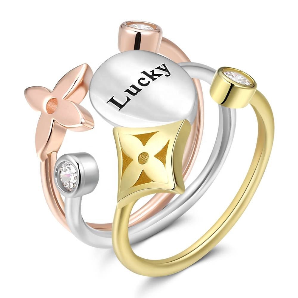 Personalized Name Engrave Ring Custom Name Ring Zircon Stone Ring Sterling Silver Customizable Opening Ring Personalized Engraving Promise