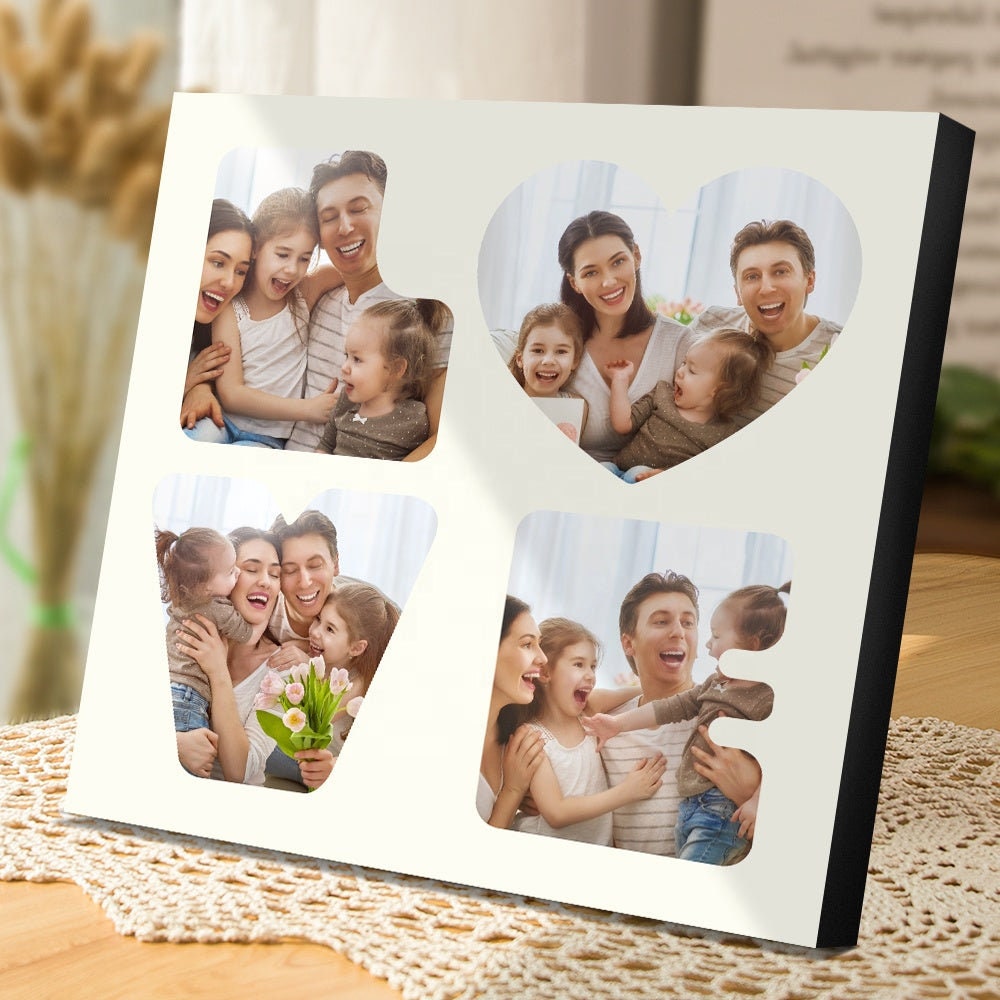 Personalized Photo Wooden Frame Gift Custom Pictures Printed Desktop Photo Frame Birthday Gift Customized Photo Printed Table Frame
