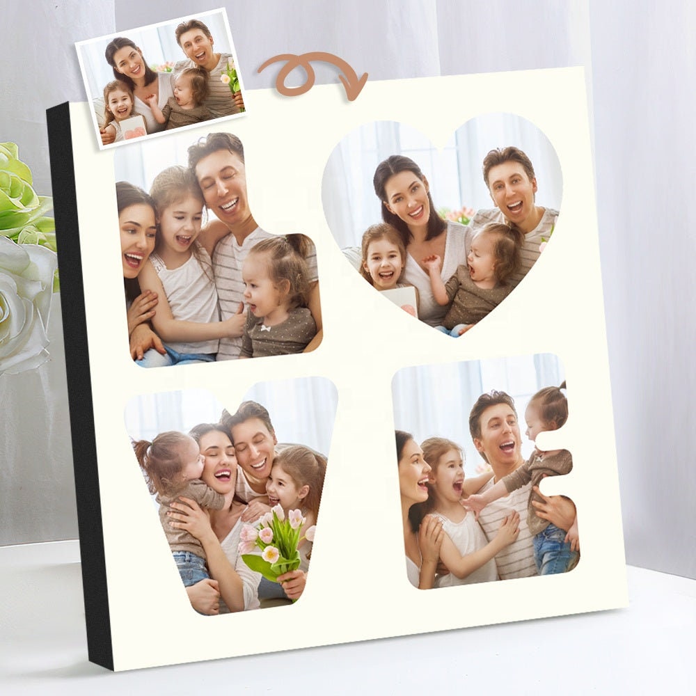 Personalized Photo Wooden Frame Gift Custom Pictures Printed Desktop Photo Frame Birthday Gift Customized Photo Printed Table Frame