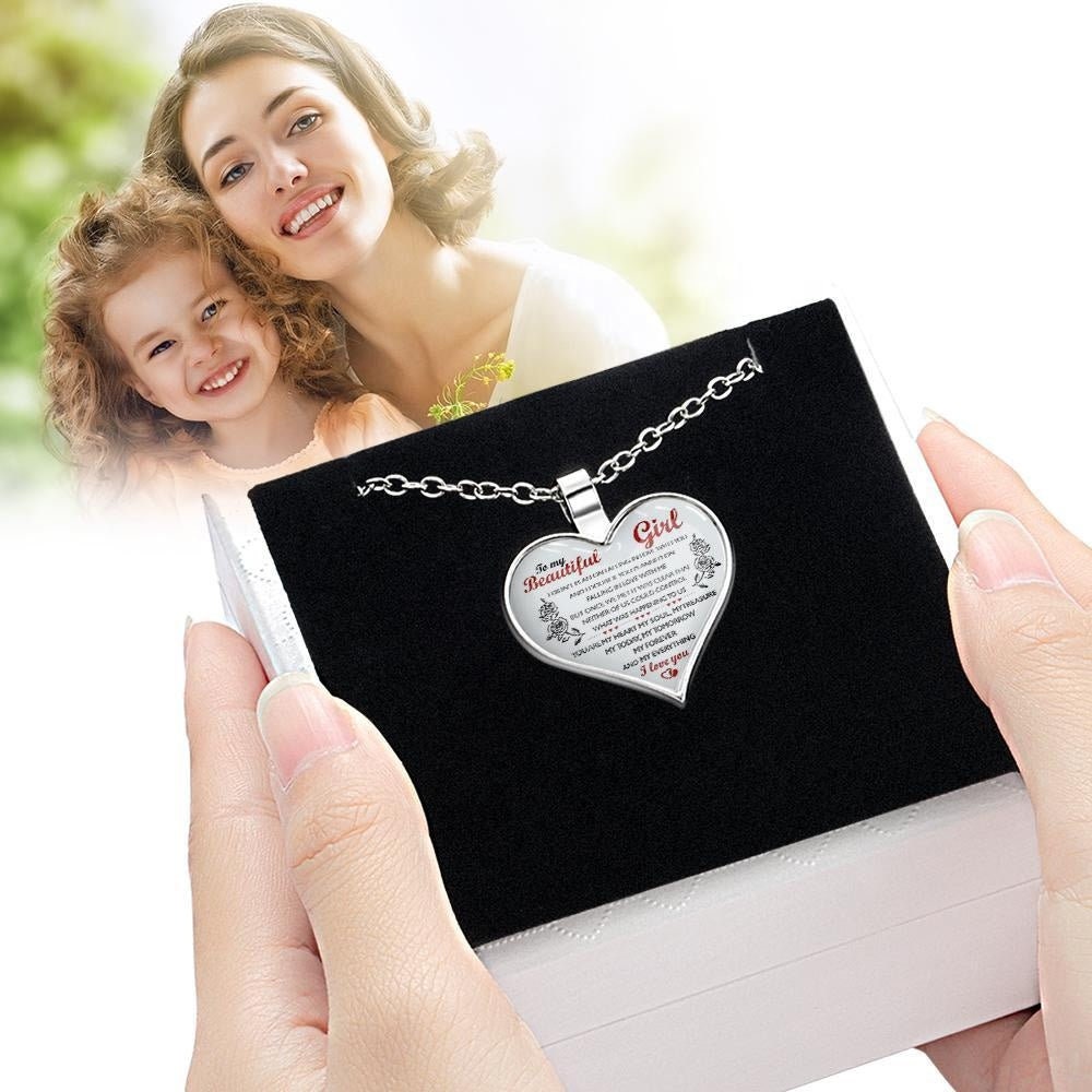 Heart Engraved Link Chain Necklace To My Girl Heart Shape Necklace Anniversary Birthday Graduation Necklace Gift For Women