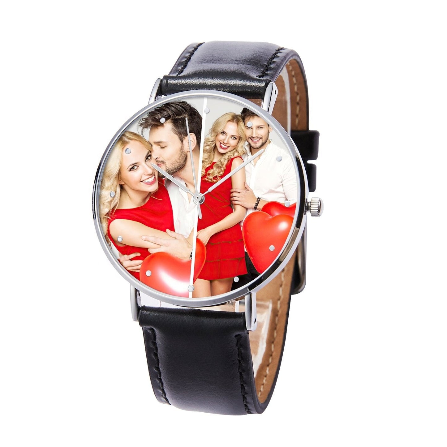 Personalized Two Pictures Watch Custom Engraved Women's Men's Watches Private Label Customized Watches With Two Pictures Gift For Her Gift