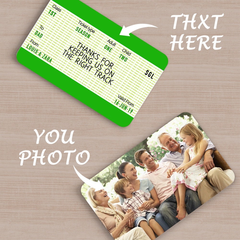Personalized Photo Text Engraved Card Gift Plastic Cards Custom Engraved Photo Frame Wallet Ticket Cards For Family