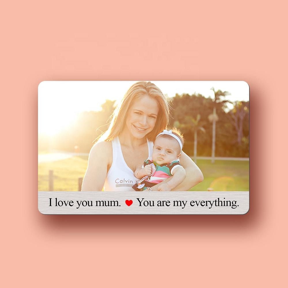 Personalized Picture Engraved Text Wallet Card Custom Photo Wallet Gift Card Mother's Gift Cards Customized Photo Text Engraving Card