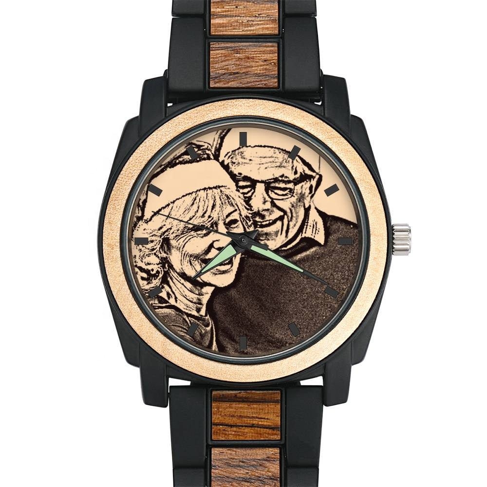 Personalized Logo Engraved Wood Watches Custom Premium Watch Customize Logo Engraved Wood Watches Custom Logo Wooden Watch Anniversary Gift