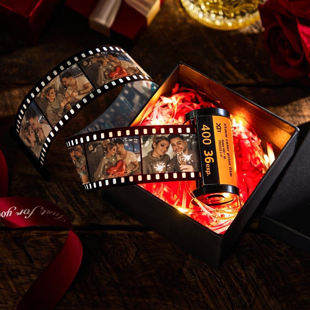 Custom Photo QR Code Audio Film Strip Personalized Film Photos Album Gift Custom Film Photo Roll With 5-15 Photos Valentine Gift Camera Roll