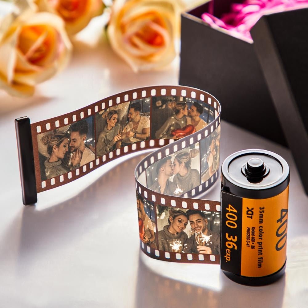 Custom Photo QR Code Audio Film Strip Personalized Film Photos Album Gift Custom Film Photo Roll With 5-15 Photos Valentine Gift Camera Roll