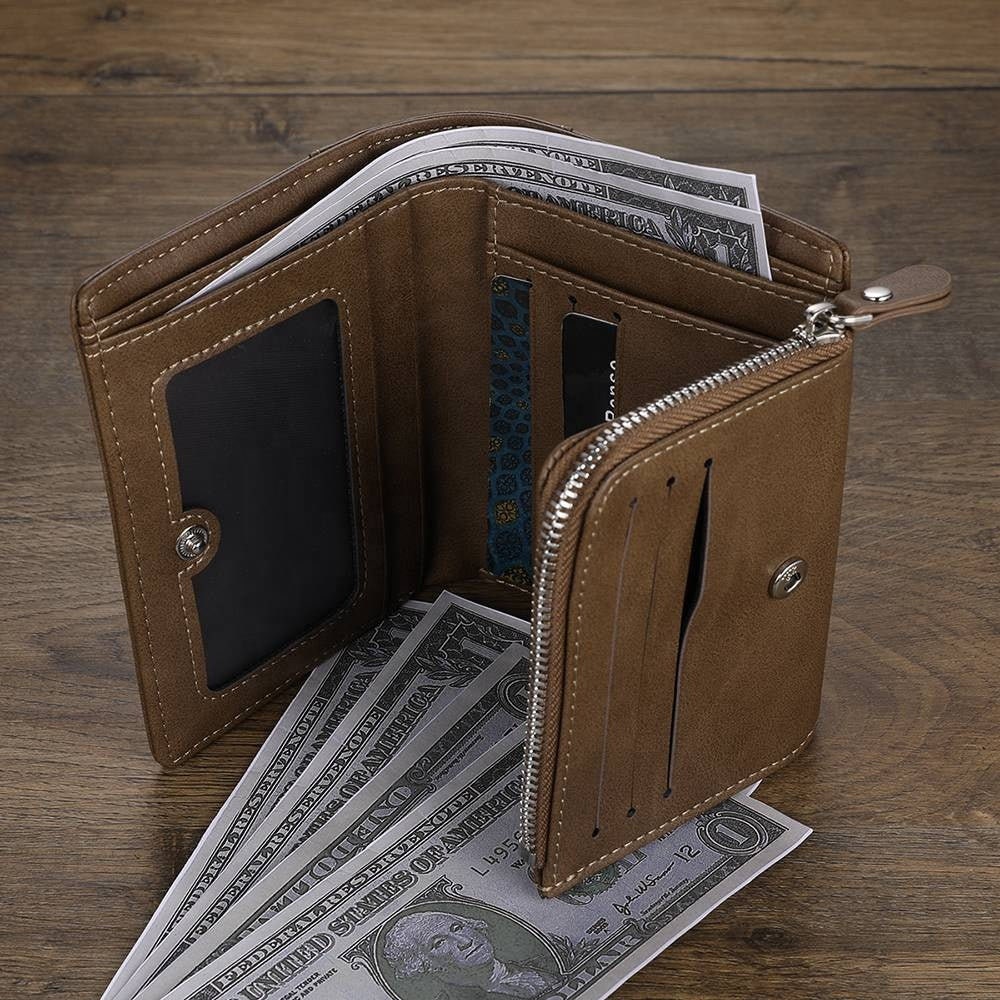 Personalized Picture Engraved Leather Wallet For Men Custom Photo Engraved Leather Wallet Customized Photo Engraved Front