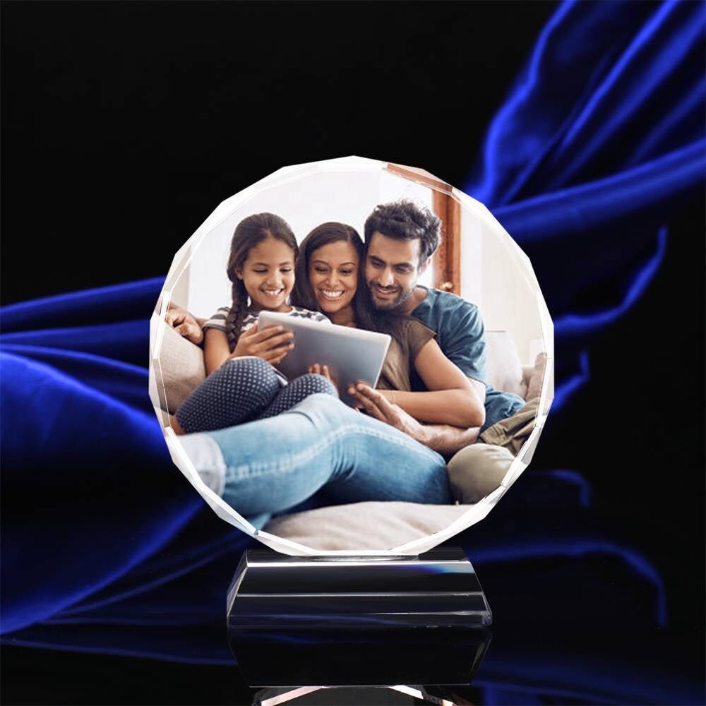 Photo Transparent Frame Picture Frame Custom Picture Round Shaped Frame Crystal Round Shaped Picture Custom Photo Frame Personalized