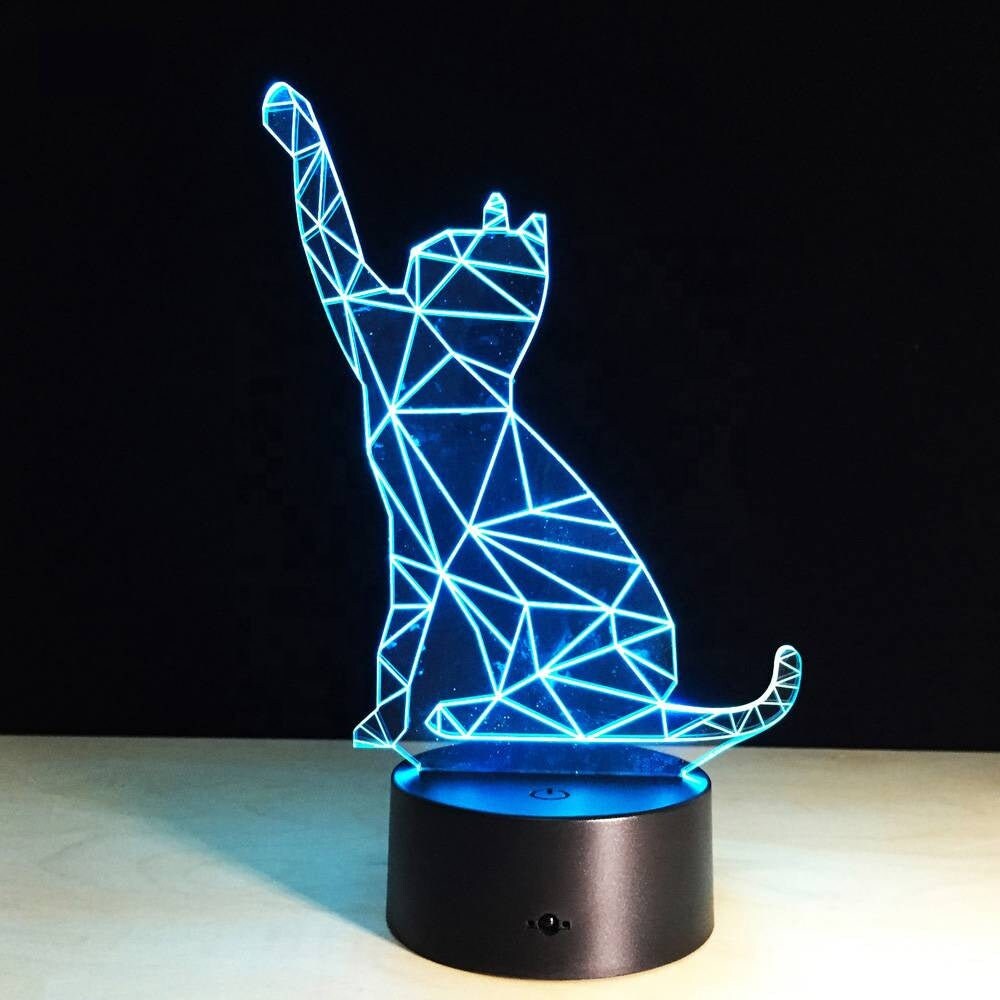 3D Night Light Led Optical Illusion Lamps Touch Switch Color Changing Lighting Decorative Bedside Lamp For Kids Room Night Light Acrylic