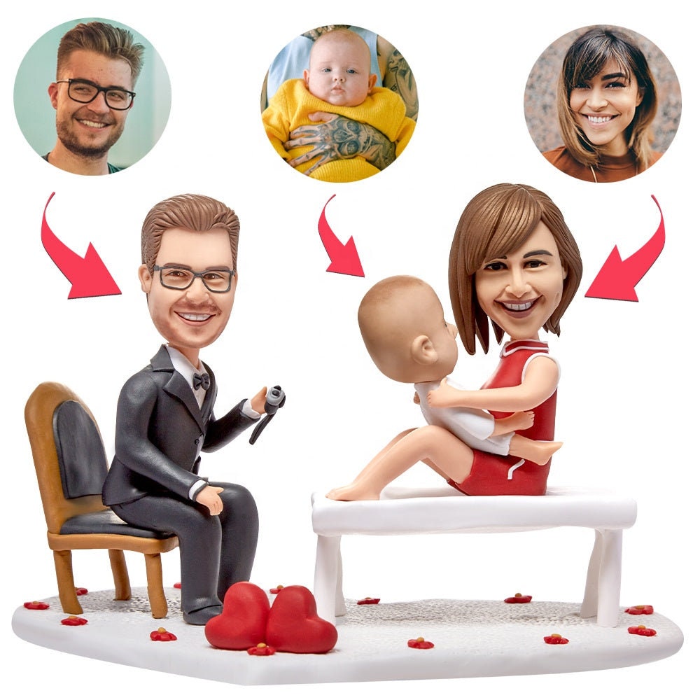 Personalized Person Photo Bobbleheads Fully Doll Clay Person Figure Sculpting Clay Bobblehead Custom Head Dolls Polymer Clay Dolls