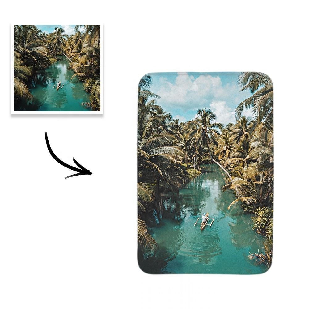 Personalized Photo 3 Pieces Bathroom Rug Set Non Slip Bath Rugs U-Shaped Toilet Mat Bathroom Set Water Absorption Non Slip Bath Toilet Mat
