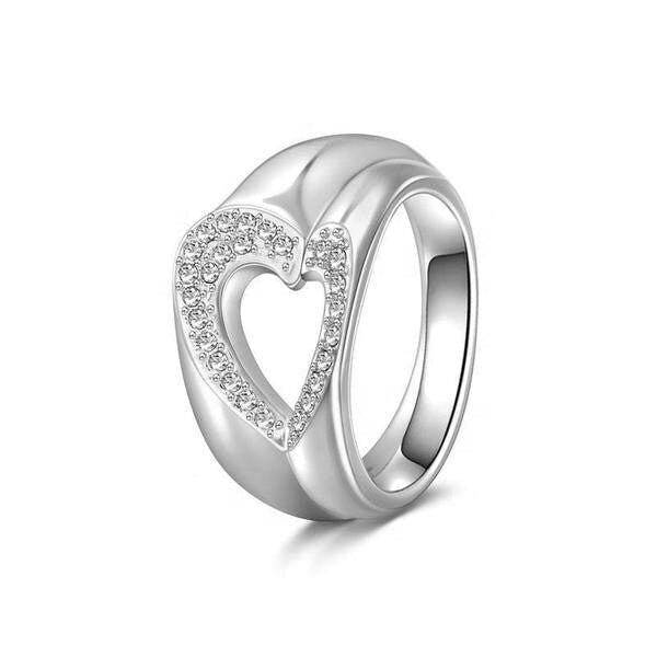 Matching Heart Rings Iced Out Heart Shaped Couple Knuckle Ring Set Heart Shape Wedding Couple Ring Heart Iced Out Couple Finger Ring Set