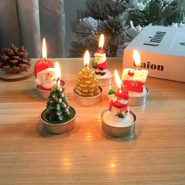Christmas Santa Claus Snowman Candle Set Christmas Candles Set Santa Claus Snowman Pine Cones Christmas Party Decorative Candle Set
