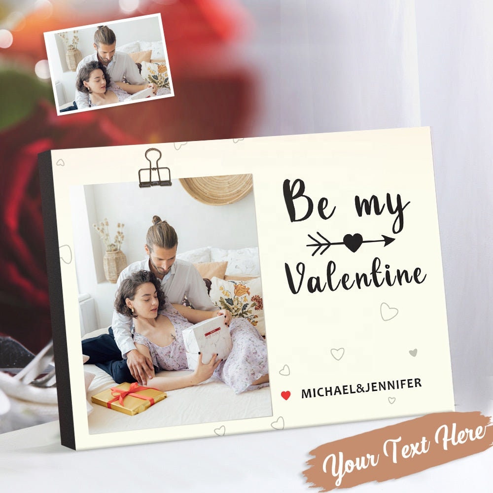 Personalized Photo Name Engraved Frame Custom Photo Valentine's Day Couple Gift Customized Names Photo Valentine Day Frame Gift