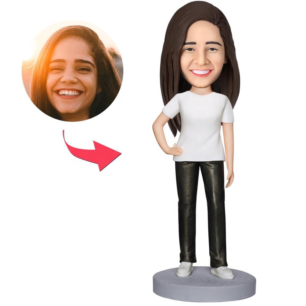 Personalized Face Picture Bobbleheads Clay Doll Customized Bobble Head For Gift Figurines Customized Photo Sculpture Clay Figurine