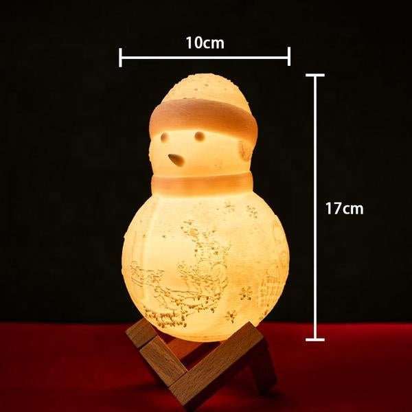 Personalized Photo Engraved Snowman Lamp Custom Photo Engraved Night Light Christmas Snowman Lamp For Gift