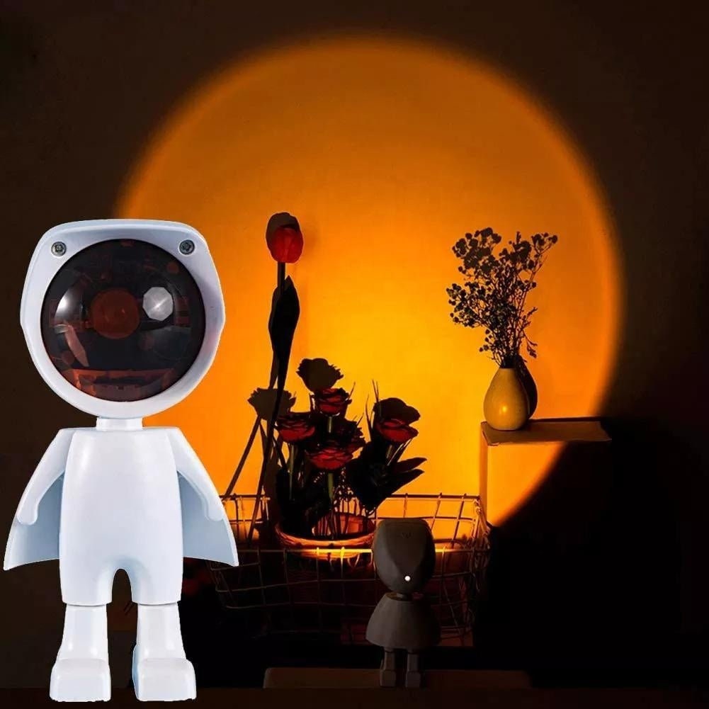 Romantic Christmas Gifts Projection Decorative Standing Lamps Home Decor Led Light Modern Robot Sunset Led Lamp