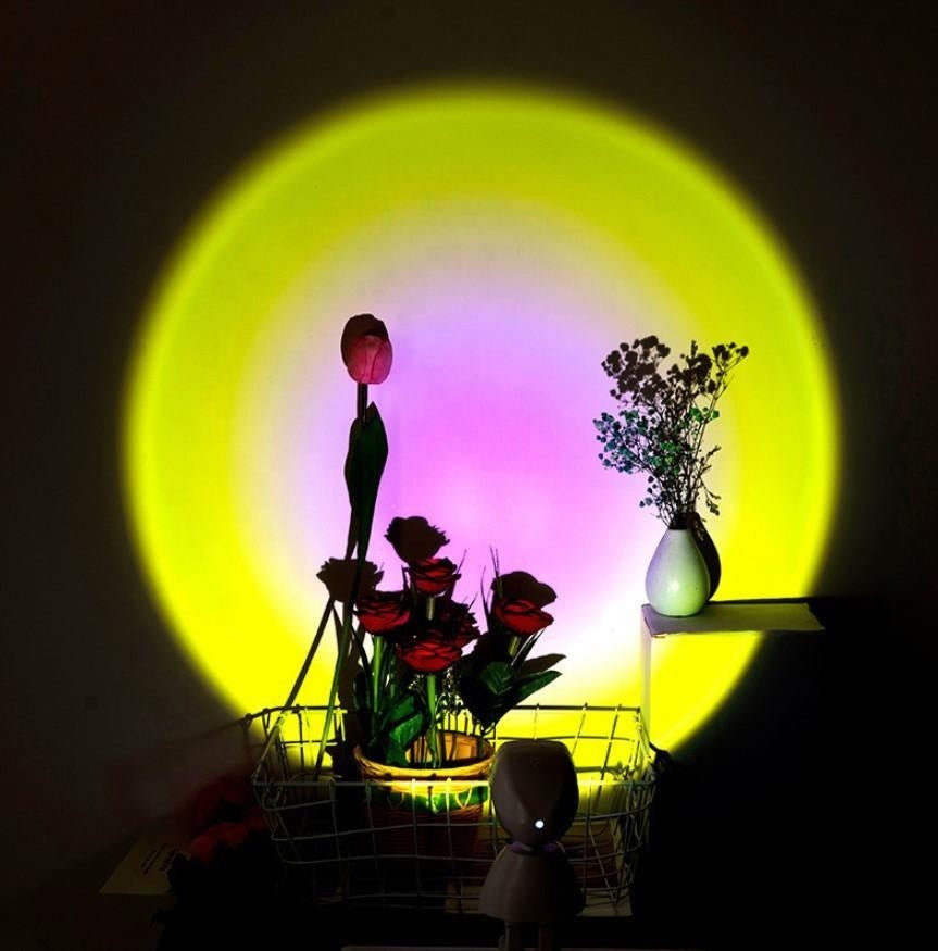 Romantic Christmas Gifts Projection Decorative Standing Lamps Home Decor Led Light Modern Robot Sunset Led Lamp