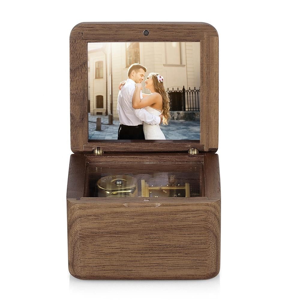 Personalized Photo Wooden Music Box Valentine's Day Gift Customized Photo Music Box Custom Wooden Music Box Gift For Girlfriend