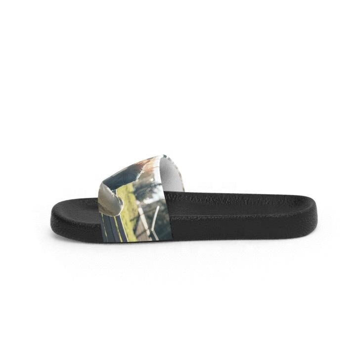 Personalized Photo Printed Flat Soft Slippers Beach Slides Slippers Outdoor Custom Logo Printed Slides Slippers For Men
