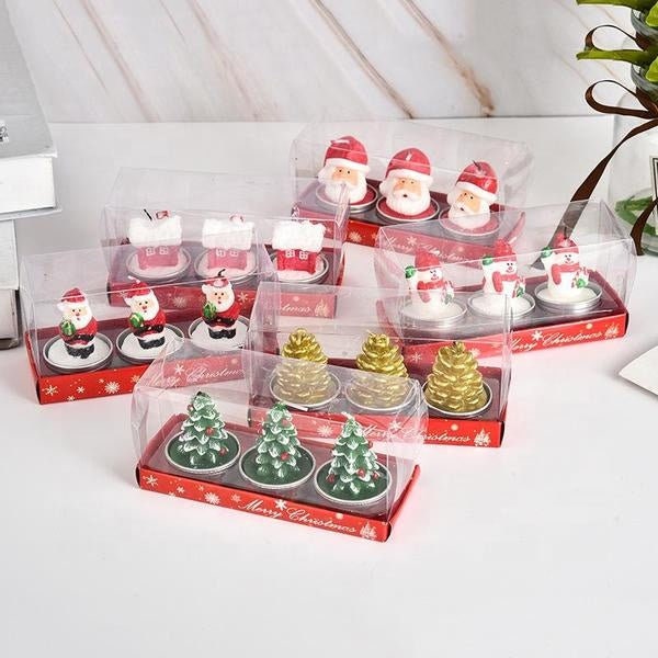 Christmas Santa Claus Snowman Candle Set Christmas Candles Set Santa Claus Snowman Pine Cones Christmas Party Decorative Candle Set