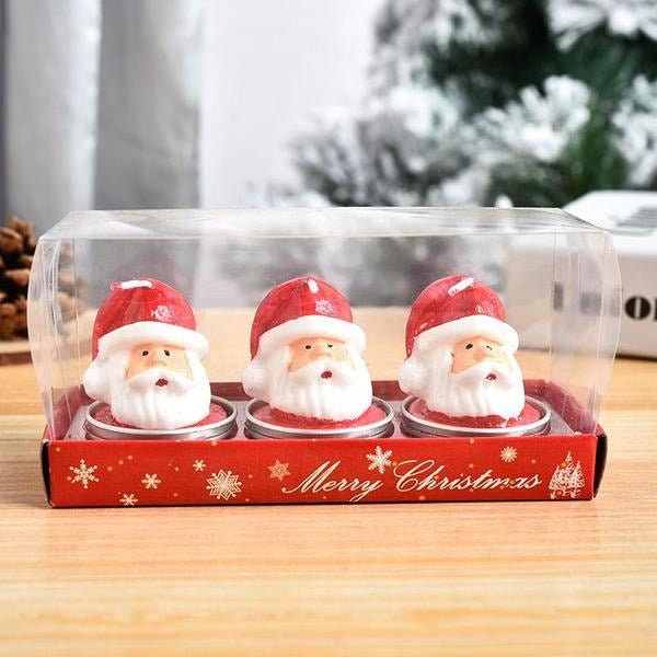 Christmas Santa Claus Snowman Candle Set Christmas Candles Set Santa Claus Snowman Pine Cones Christmas Party Decorative Candle Set