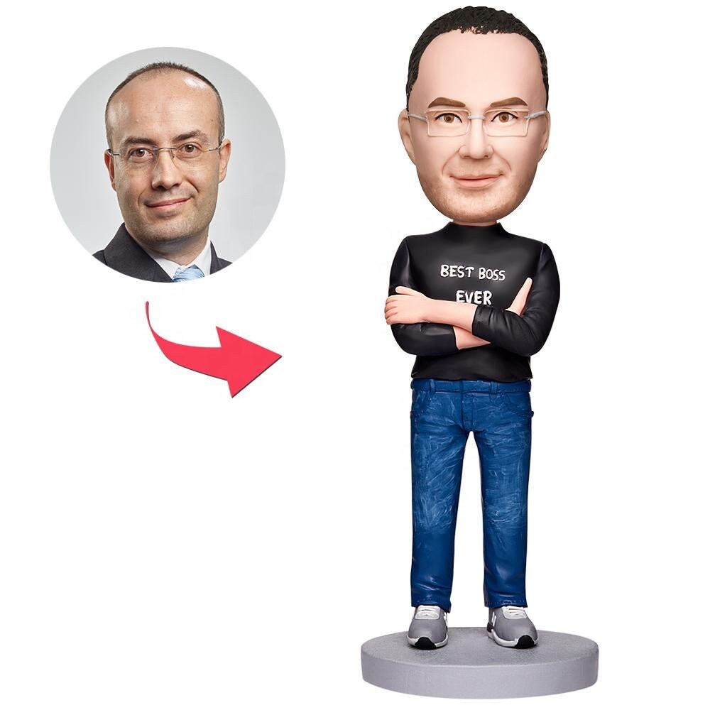 Personalized Face Picture Bobbleheads Clay Doll Customized Bobble Head For Gift Figurines Customized Photo Sculpture Clay Figurine