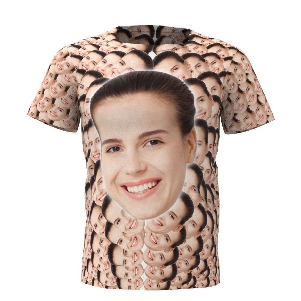 Customized Face Picture T-Shirt Gift For Men Personalized Photo Printed Short Sleeves Crew Neck T-Shirt For Men
