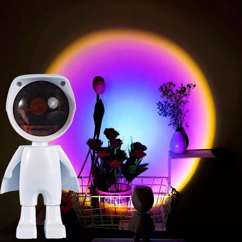Romantic Christmas Gifts Projection Decorative Standing Lamps Home Decor Led Light Modern Robot Sunset Led Lamp