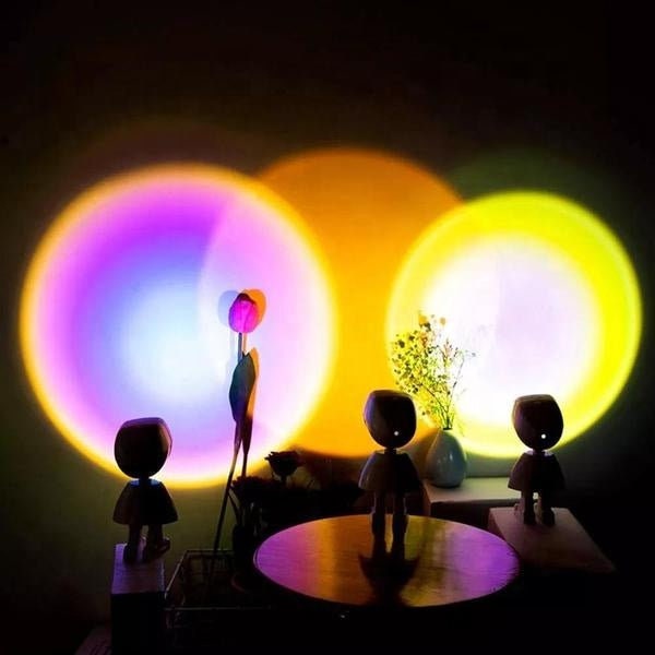 Romantic Christmas Gifts Projection Decorative Standing Lamps Home Decor Led Light Modern Robot Sunset Led Lamp