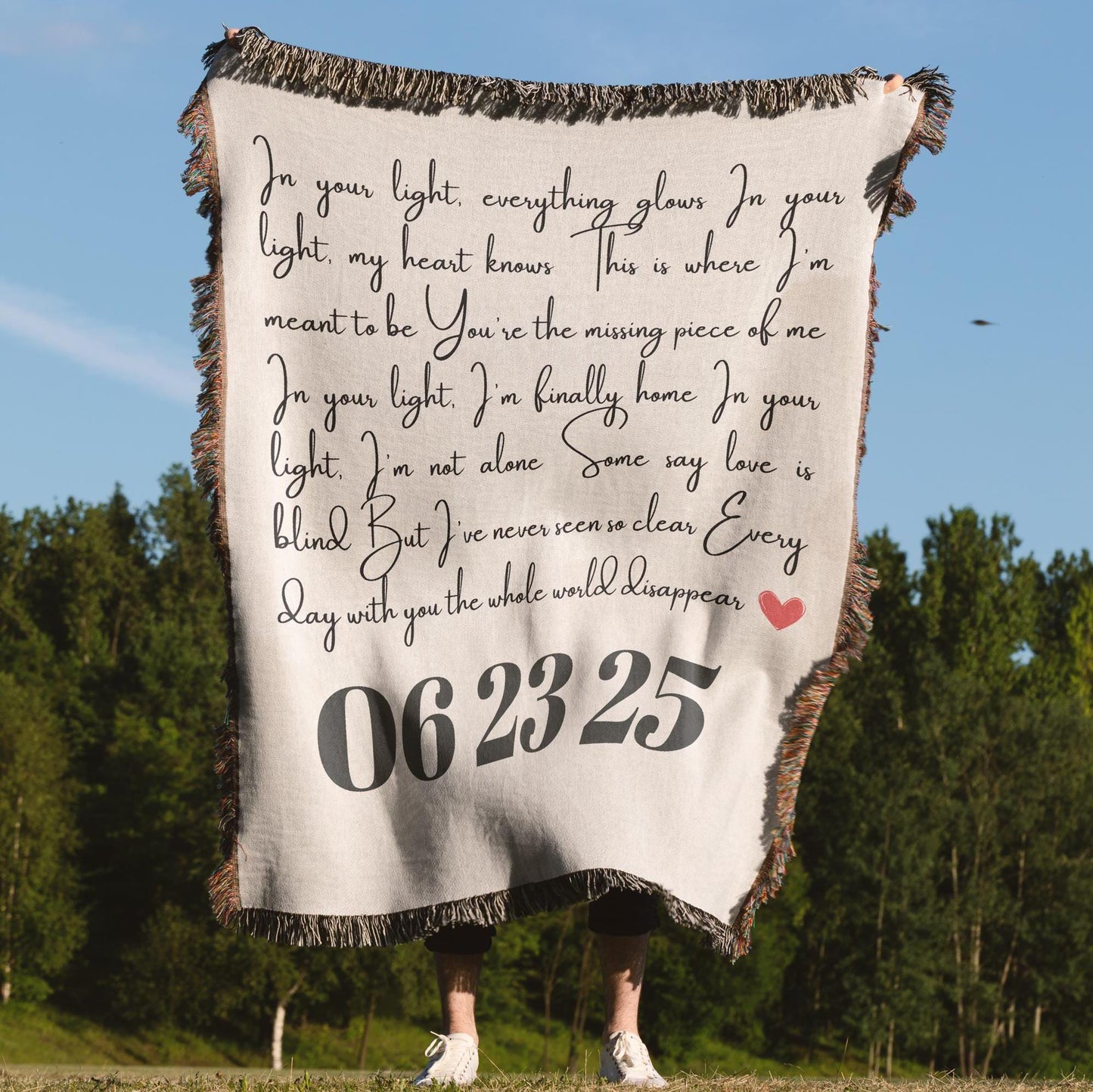 Song Lyric Blanket Personalized Wedding Gift Anniversary Gift for Wife Second Anniversary Gift Throw Blanket for Couple Customize Date Song