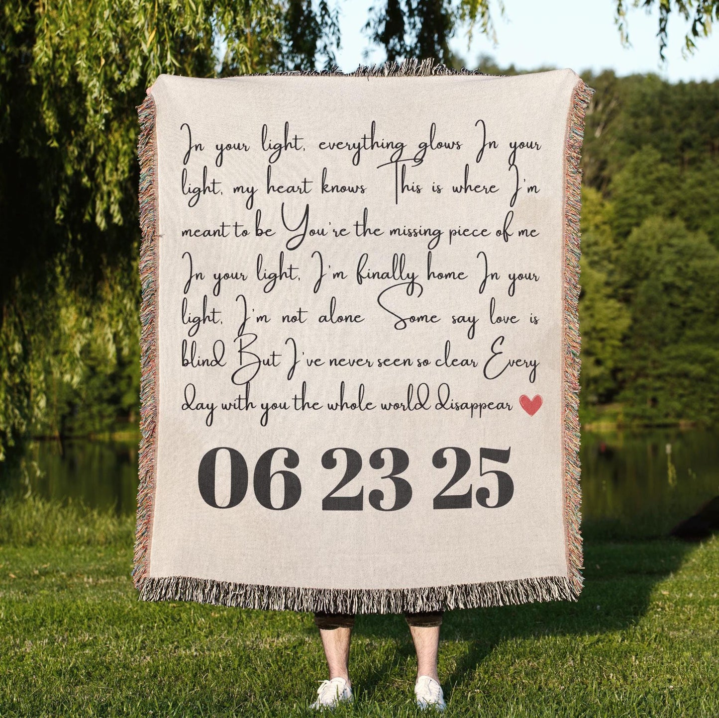 Song Lyric Blanket Personalized Wedding Gift Anniversary Gift for Wife Second Anniversary Gift Throw Blanket for Couple Customize Date Song