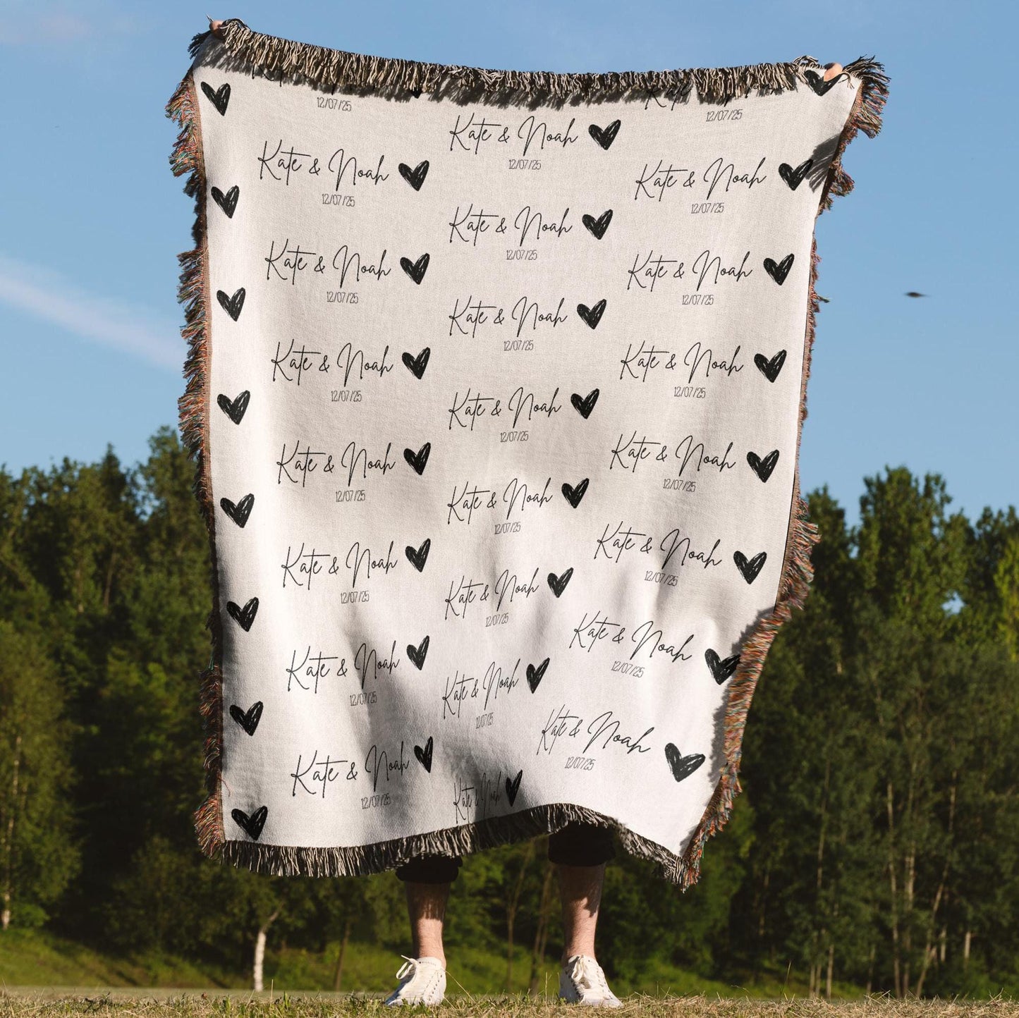 Personalized Couple Names Blanket, Engagement gifts, New First Year, Wedding Shower Anniversary gift, Birthday Vacation Christmas Valentine
