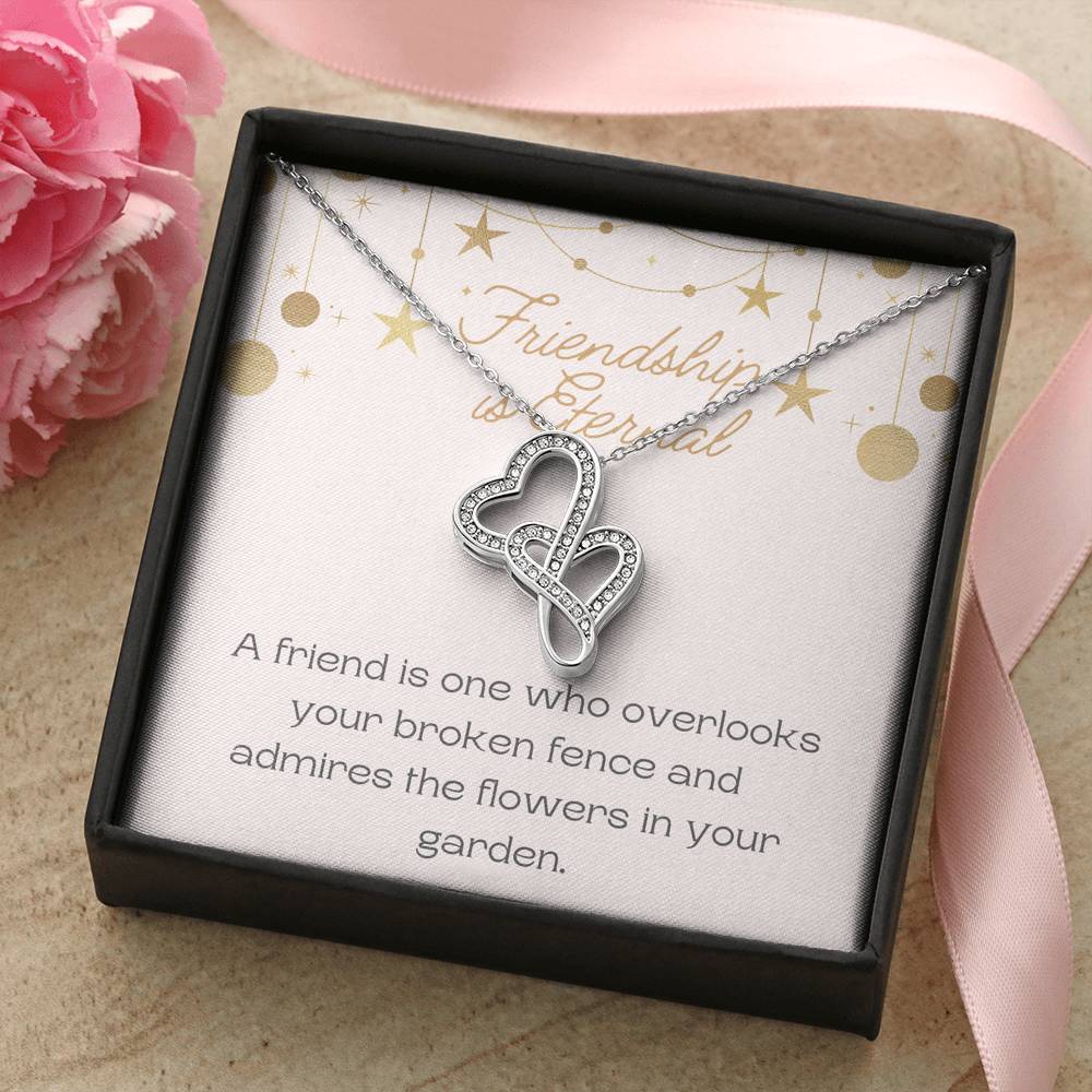 Friendship Necklace, Double Hearts, BFF Gift, Best Friends Gifts