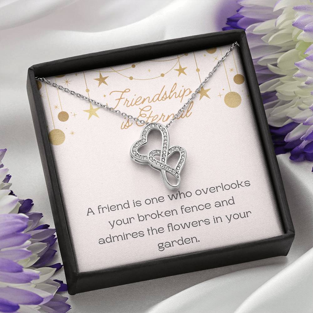 Friendship Necklace, Double Hearts, BFF Gift, Best Friends Gifts