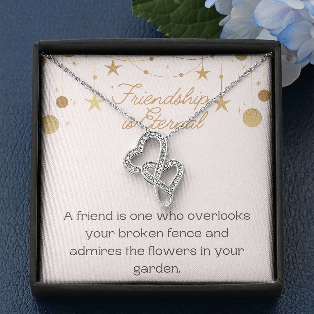 Friendship Necklace, Double Hearts, BFF Gift, Best Friends Gifts