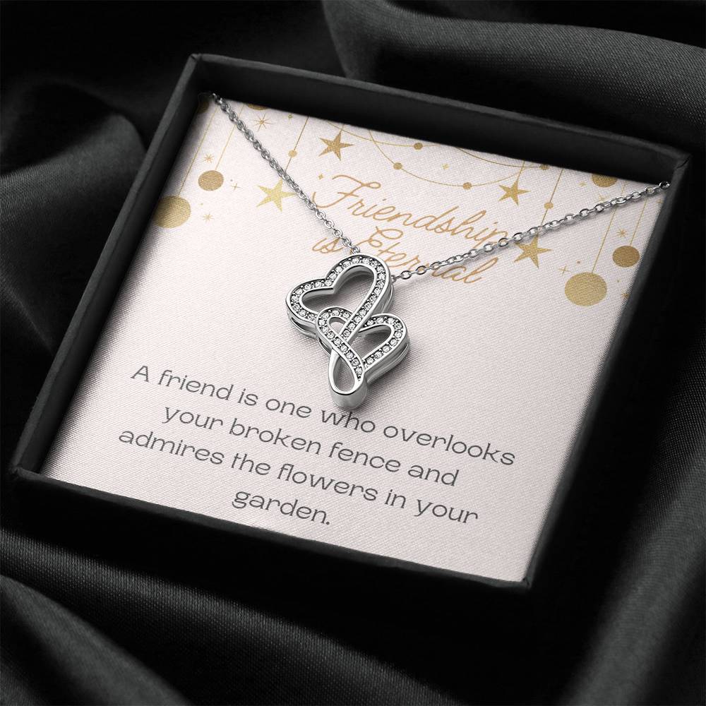 Friendship Necklace, Double Hearts, BFF Gift, Best Friends Gifts