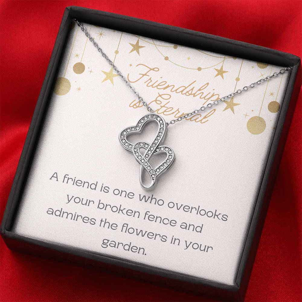 Friendship Necklace, Double Hearts, BFF Gift, Best Friends Gifts