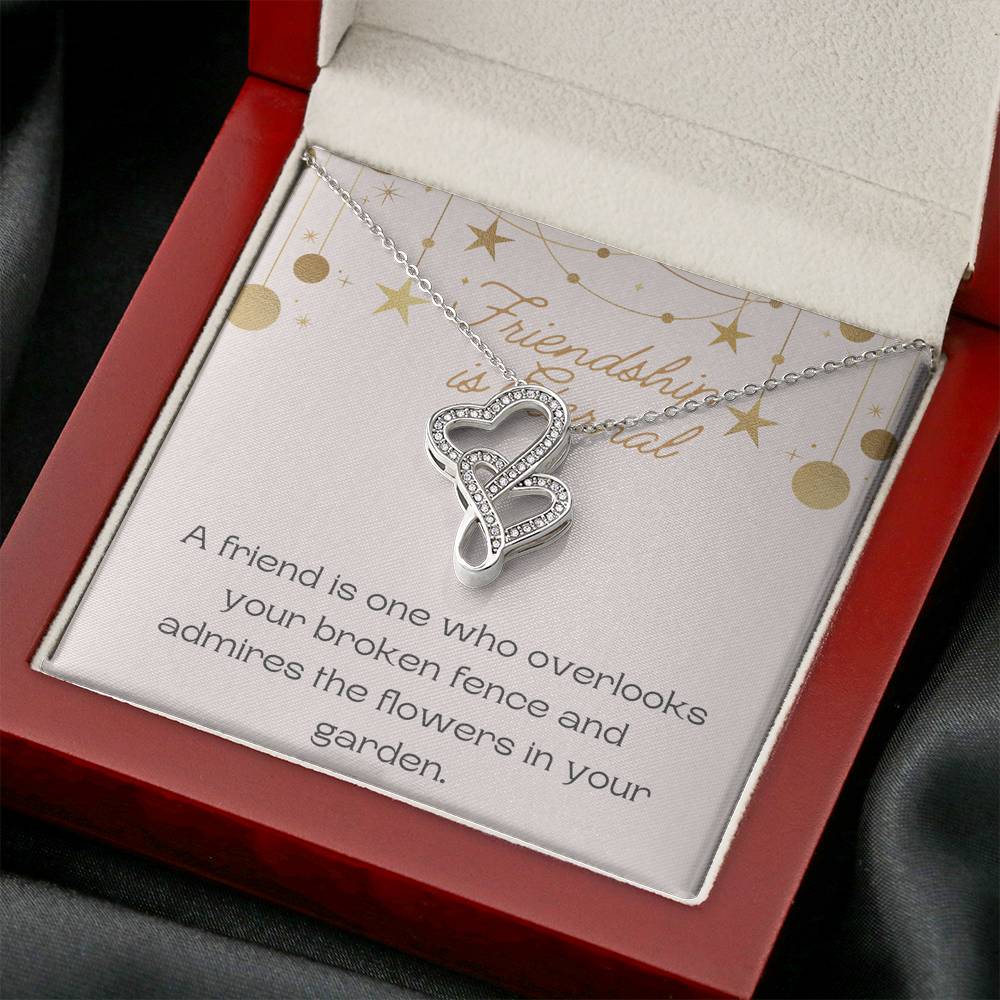 Friendship Necklace, Double Hearts, BFF Gift, Best Friends Gifts