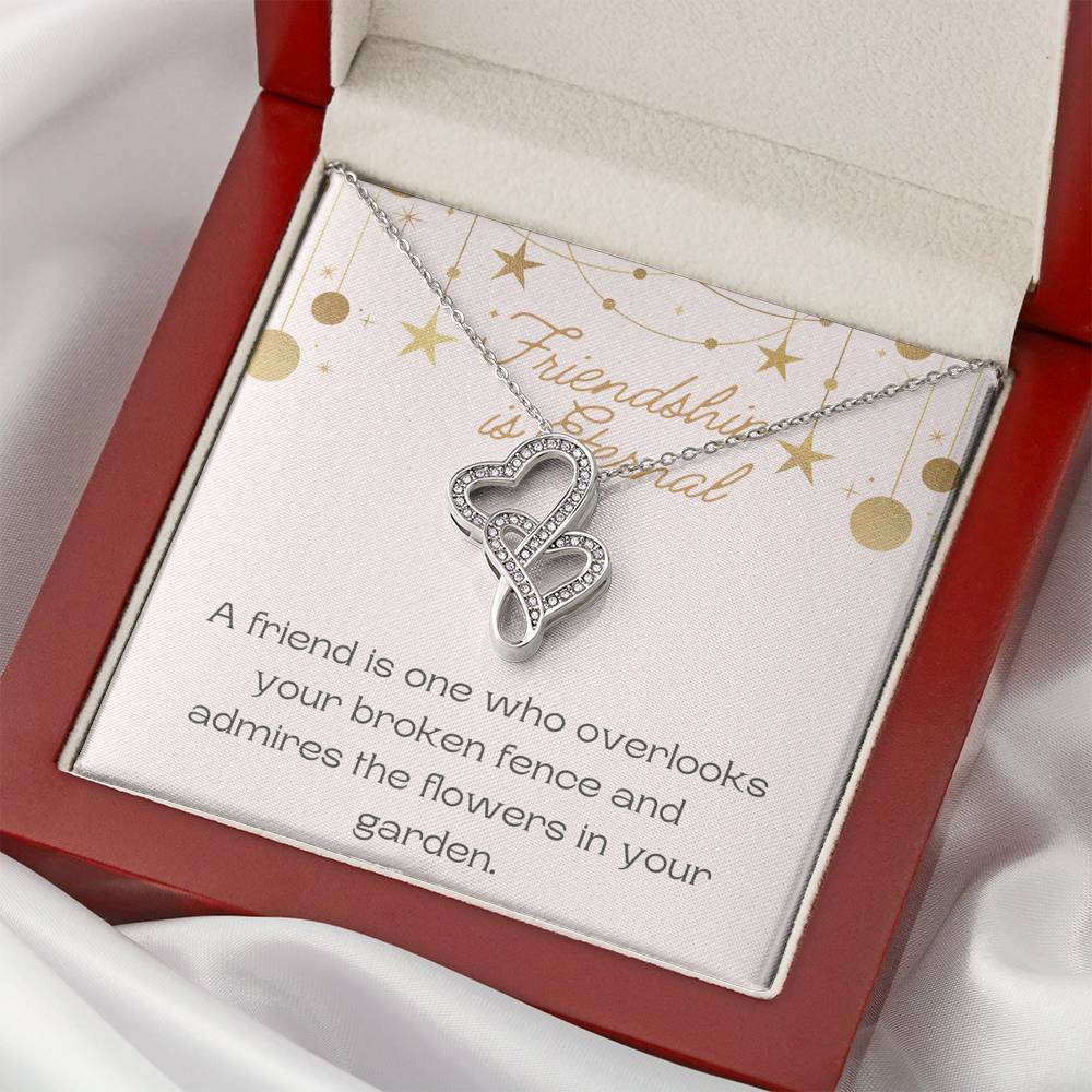 Friendship Necklace, Double Hearts, BFF Gift, Best Friends Gifts