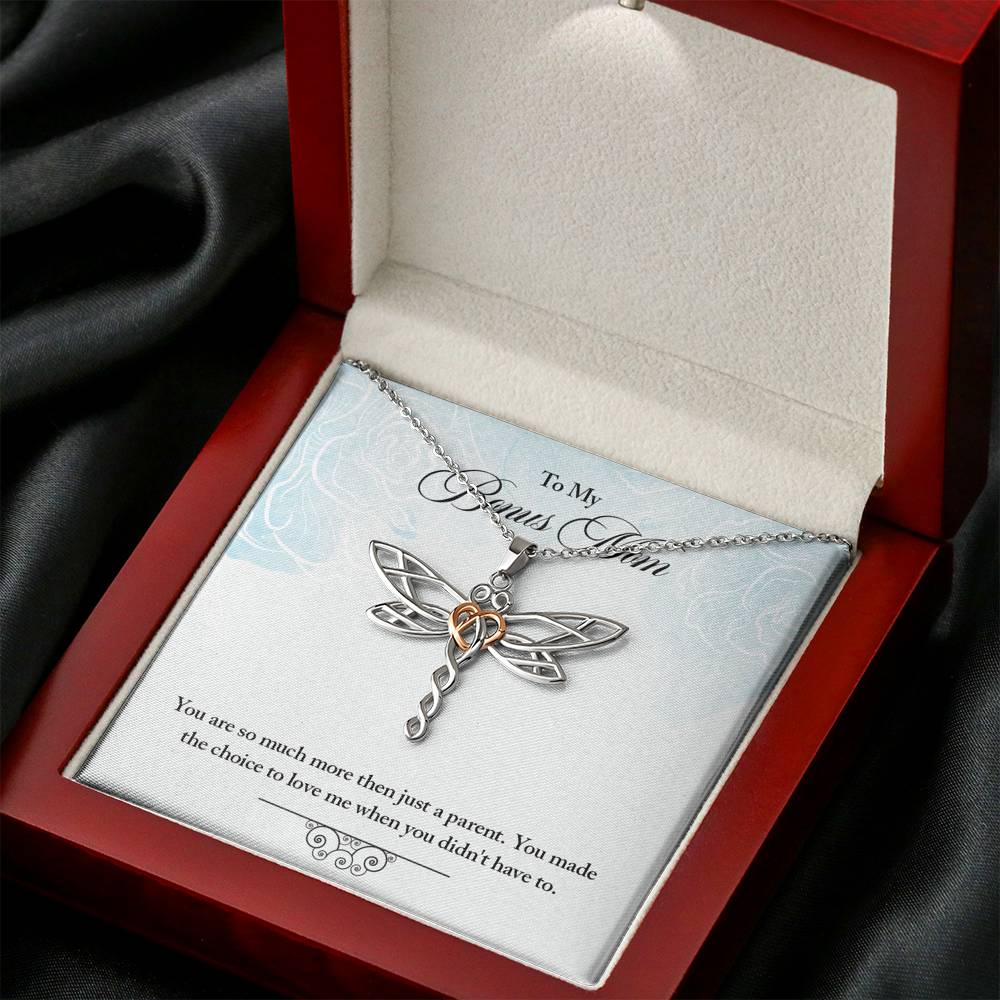 Personalized To My Mom Necklace for Her Birthday Valentines Anniversary Gift to my Mom Dragonfly Silver Necklace for Women with Message Card