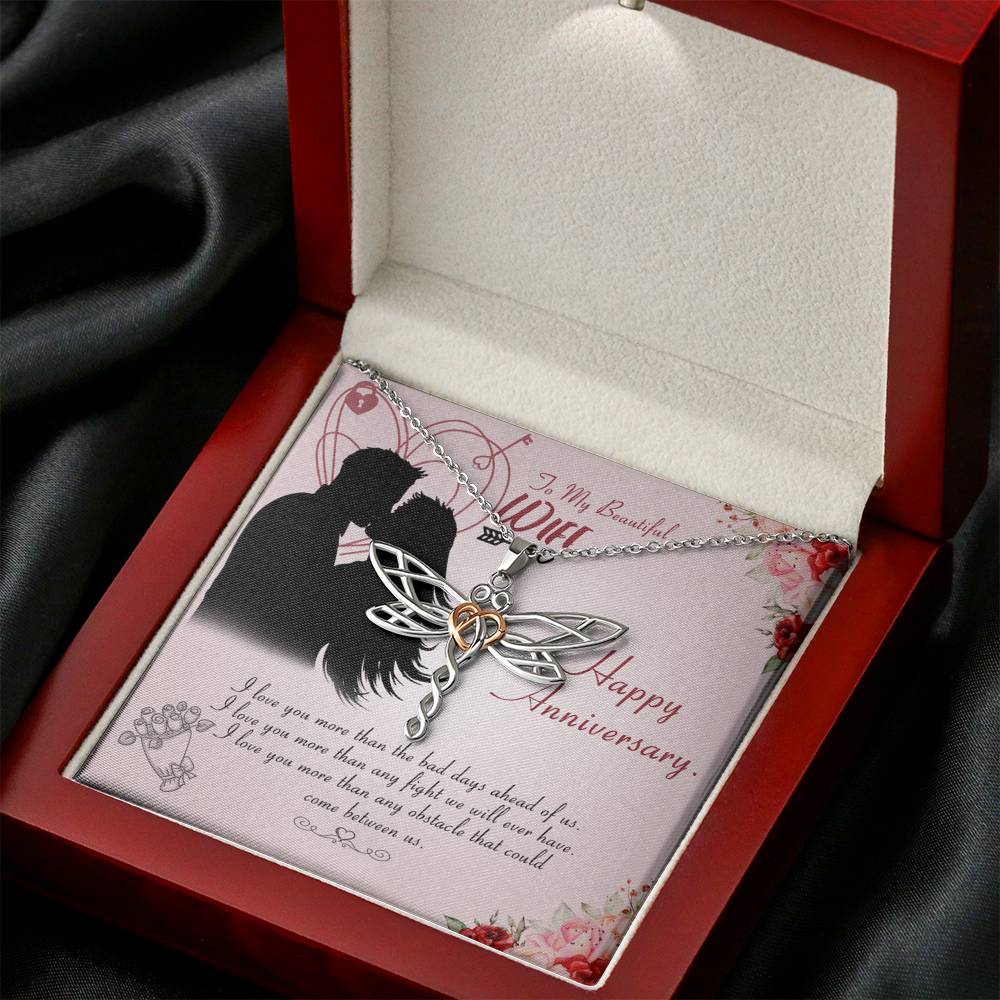 Dragonfly Dreams Necklace for Wife Personalized Birthday Gift for Her Valentines Anniversary Gifts To My Wife Necklace with message card from Husband Necklaces for Women