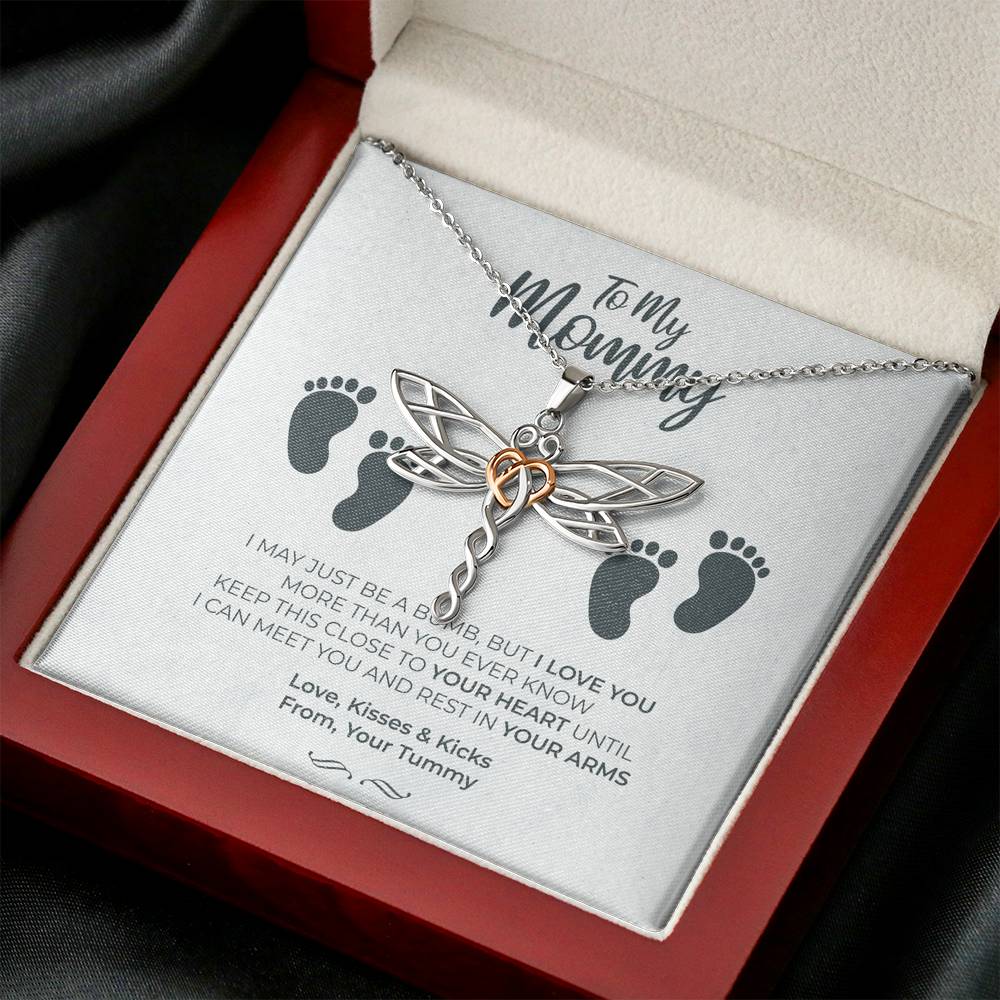 Personalized Gift Mother Necklace for Her Birthday Accessory Gift Dragonfly Dream Necklaces for Women with Message Card