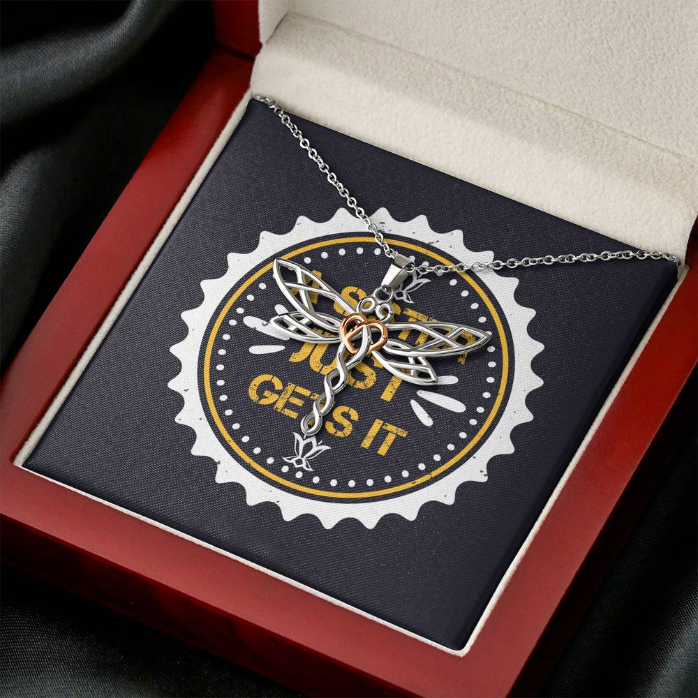Personalized Gift Sister Necklace for Her Valentines Birthday Gift Dragonfly Dream Necklace for Women with Message Card