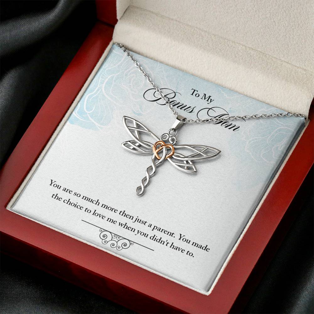 Personalized To My Mom Necklace for Her Birthday Valentines Anniversary Gift to my Mom Dragonfly Silver Necklace for Women with Message Card