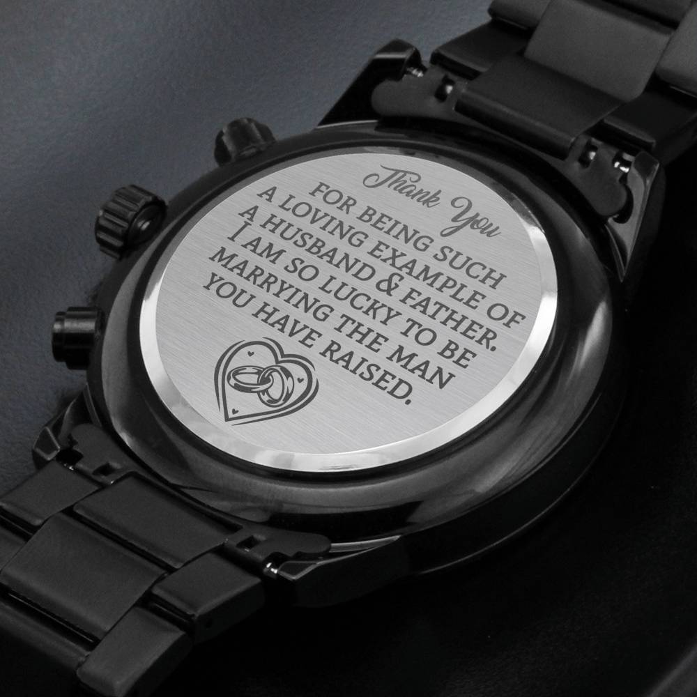 Father of the Groom Watch Proud To Be Your Son Watch Father of the Groom Engraved Watch Wedding Black Steel Groom to Dad Gift