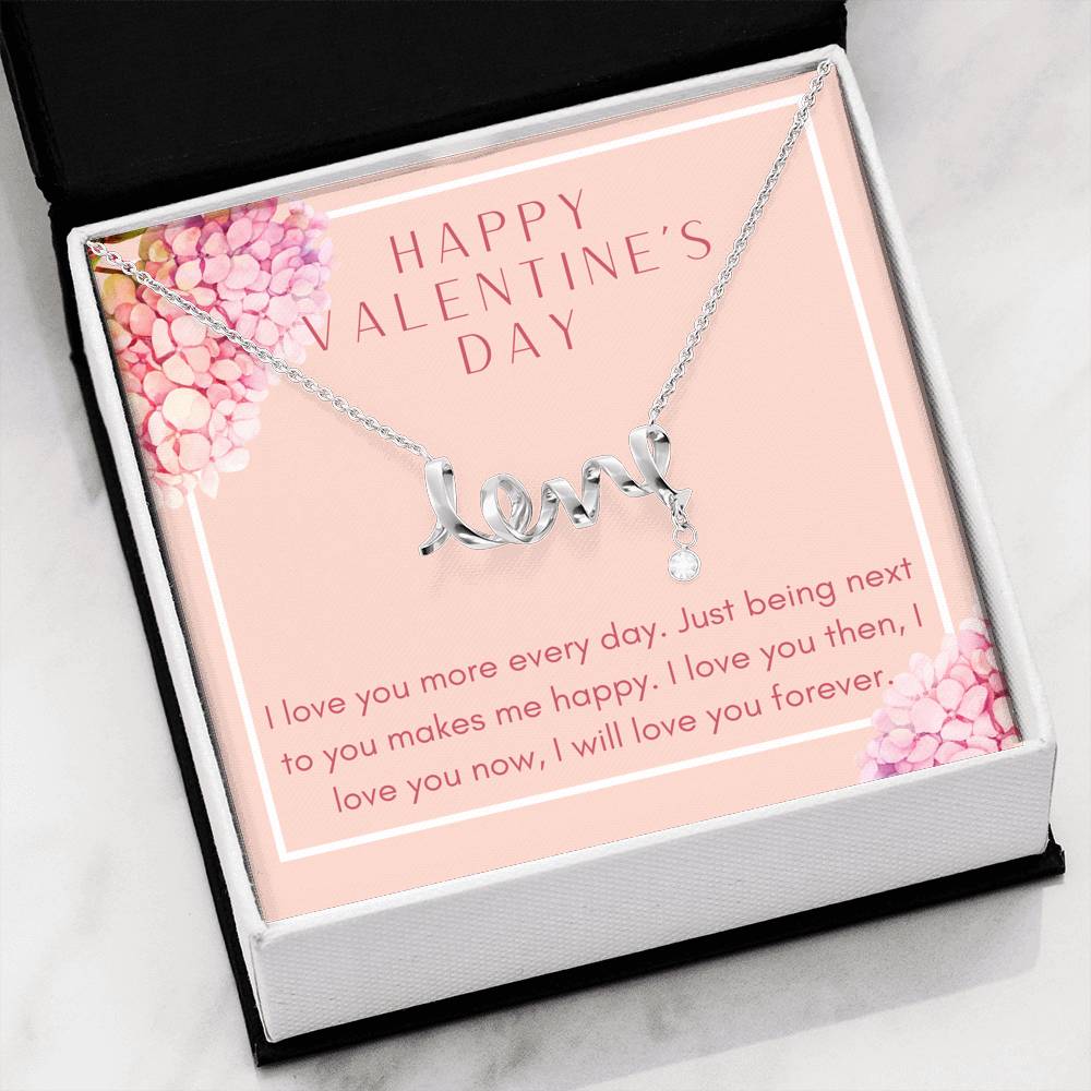 Love Scripted Necklace Gift For Wife Girlfriend On Valentine's Day Birthday Gift From Partner Husband